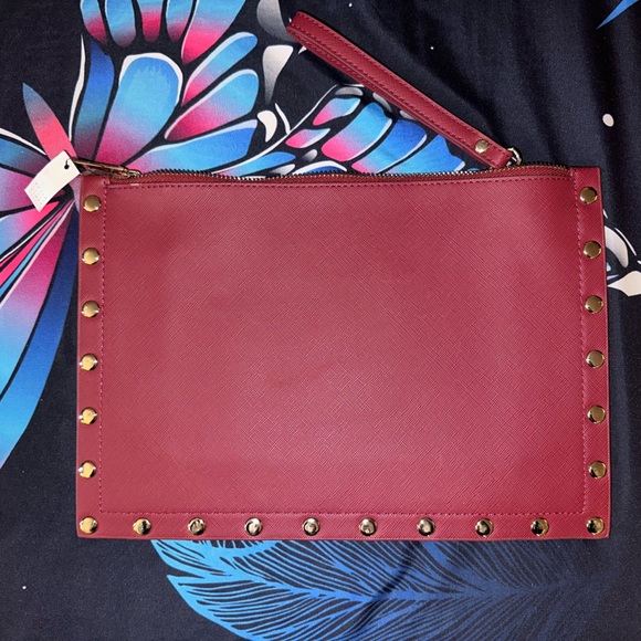 WHBM Port Wine Floral Studded Clutch – Chic & Elegant - Picture 3 of 8